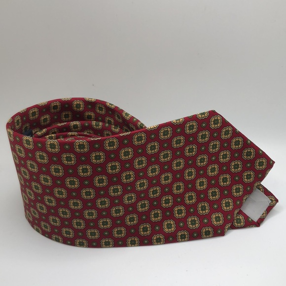 Luciano Firenze VTG Attractive Foulard Silk Tie Small pattern Design - Picture 6 of 9